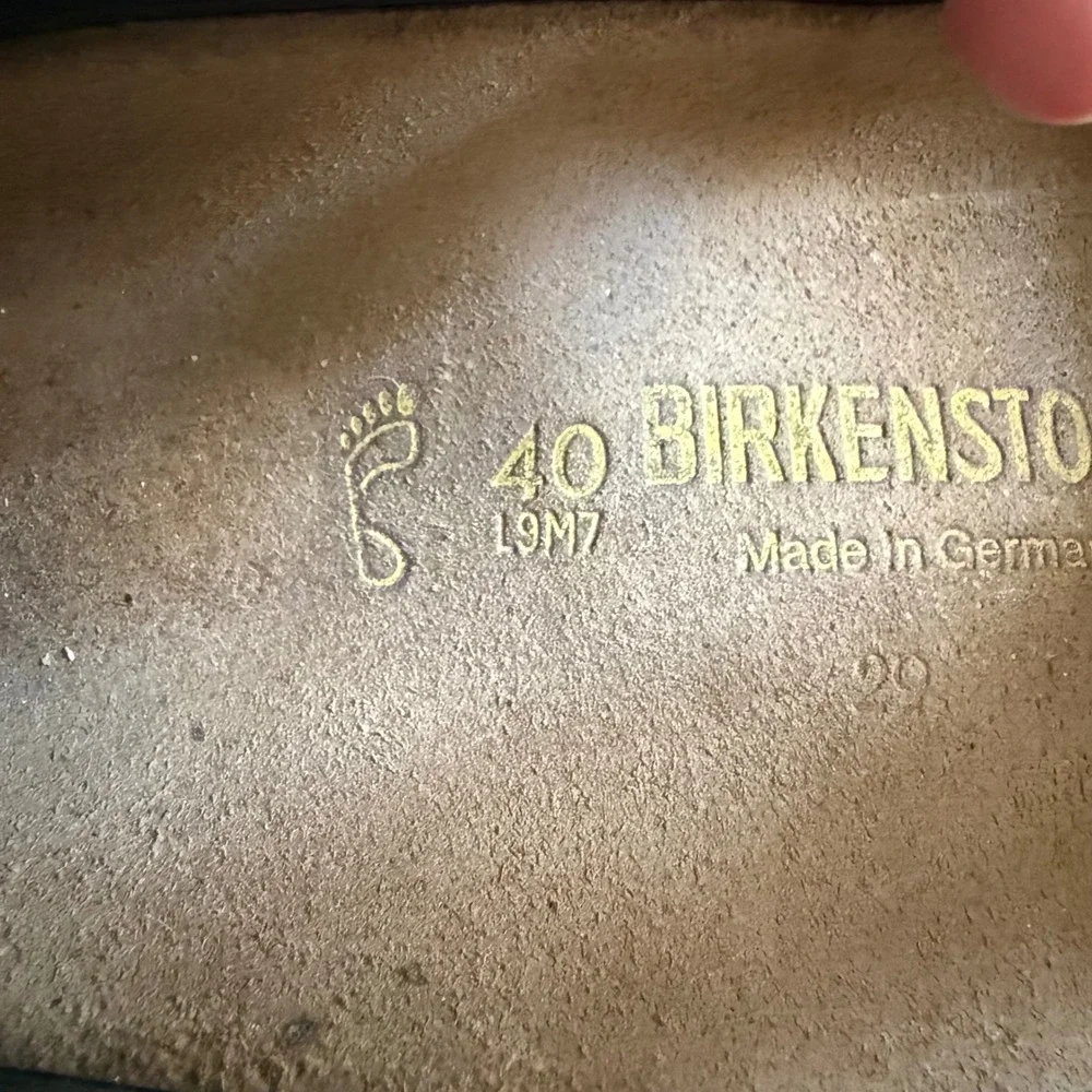 Birkenstock T-Strap Black Oiled Leather Clogs Mary Jane EU 40 L9 M7 Germany - Picture 3 of 14